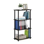 Furinno Espresso/Black Round Tube Shelving Unit