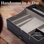 Leather Valet Tray with Charging Station for Men