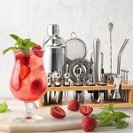 26-Piece Cocktail Shaker Set with Bamboo Stand
