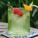 Retro Floral Drinking Glasses Set of 6