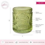 Retro Floral Drinking Glasses Set of 6