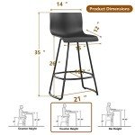 Modern Swivel Bar Stools Set of 4 – Black