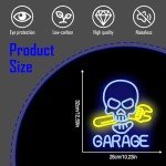 Dimmable Skull Garage Neon Sign for Man Cave