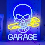 Dimmable Skull Garage Neon Sign for Man Cave