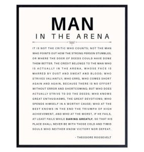 Man in the Arena Motivational Poster - 11x14