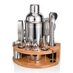 Stylish 12-Piece Bartender Kit with Bamboo Stand