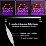 Crown Art Neon Whiskey Sign for Mancave Decor