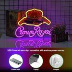 Crown Art Neon Whiskey Sign for Mancave Decor