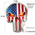 American Flag Skull Neon Wall Sign for Mancave