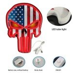 American Flag Skull Neon Wall Sign for Mancave