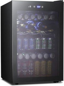 Kismile 4.5 Cu.ft Mini Beverage Fridge with Glass Door