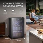 Kismile 4.5 Cu.ft Mini Beverage Fridge with Glass Door