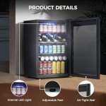 Kismile 4.5 Cu.ft Mini Beverage Fridge with Glass Door