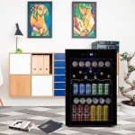 Kismile 4.5 Cu.ft Mini Beverage Fridge with Glass Door