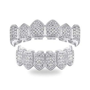 Vampire Teeth Silver Grillz for Hip Hop Style