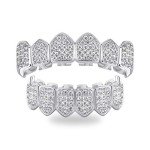 Vampire Teeth Silver Grillz for Hip Hop Style