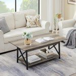 GreenForest 39" X-Frame Coffee Table with Storage