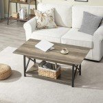 GreenForest 39" X-Frame Coffee Table with Storage