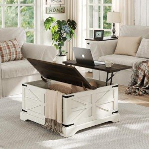 Rustic Lift Top Coffee Table with Hidden Storage