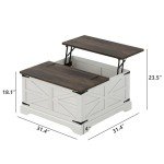 Rustic Lift Top Coffee Table with Hidden Storage