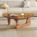 Triangle Glass Top Coffee Table for Mancave