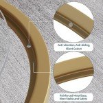 SAYGOER Round Gold Glass Coffee Table for Small Spaces