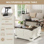 Rustic Lift Top Coffee Table with Hidden Storage