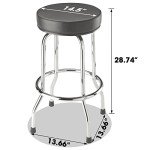 Big Red Torin Chrome Bar Stool - 28.74" Tall