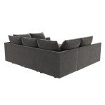 HONBAY Grey Velvet Sectional Sleeper Sofa with Storage