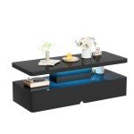 Modern LED Coffee Table with Double Layer Design