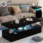Modern LED Coffee Table with Double Layer Design