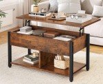 Rustic Brown Lift Top Coffee Table with Storage
