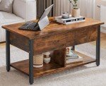 Rustic Brown Lift Top Coffee Table with Storage