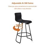 Modern Swivel Bar Stools Set of 4 – Black