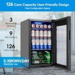 17" Beverage Refrigerator - 126 Can Mini Cooler