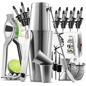 Stainless Steel Cocktail Shaker and Bar Tool Set