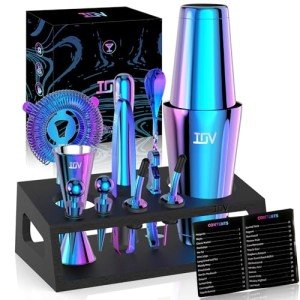 12-Piece Rainbow Cocktail Shaker Set for Home