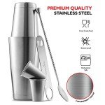 Stainless Steel Cocktail Shaker and Bar Tool Set