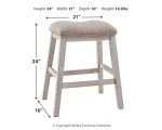Ashley Skempton White/Brown Bar Stool