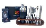 22-Piece Cocktail Shaker Set with Bamboo Stand