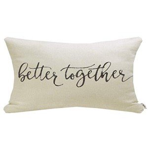 Better Together Quote Farmhouse Pillow Covers 12"x20
