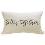 Better Together Quote Farmhouse Pillow Covers 12"x20