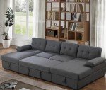 U-Shaped Modular Sofa Bed with Storage Chaise