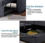 U-Shaped Modular Sofa Bed with Storage Chaise