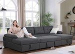 U-Shaped Modular Sofa Bed with Storage Chaise