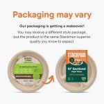 Eco-Friendly 3-Compartment Disposable Paper Plates - 125 Pack