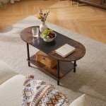 Mid Century Rustic Coffee Table with Unique Design