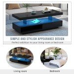 Modern LED Coffee Table with Drawers - 51.2