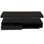 Modern LED Coffee Table with Drawers - 51.2