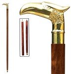 Vintage Wood & Metal Walking Stick with Eagle Handle